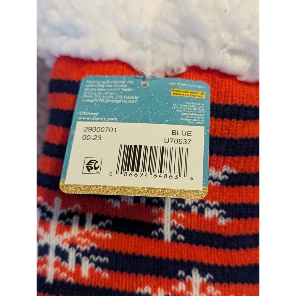 Disney Stitch Comfy Feet Unisex Fuzzy‎ Baba Slipper Socks Shoe Size 4-10 NWT
